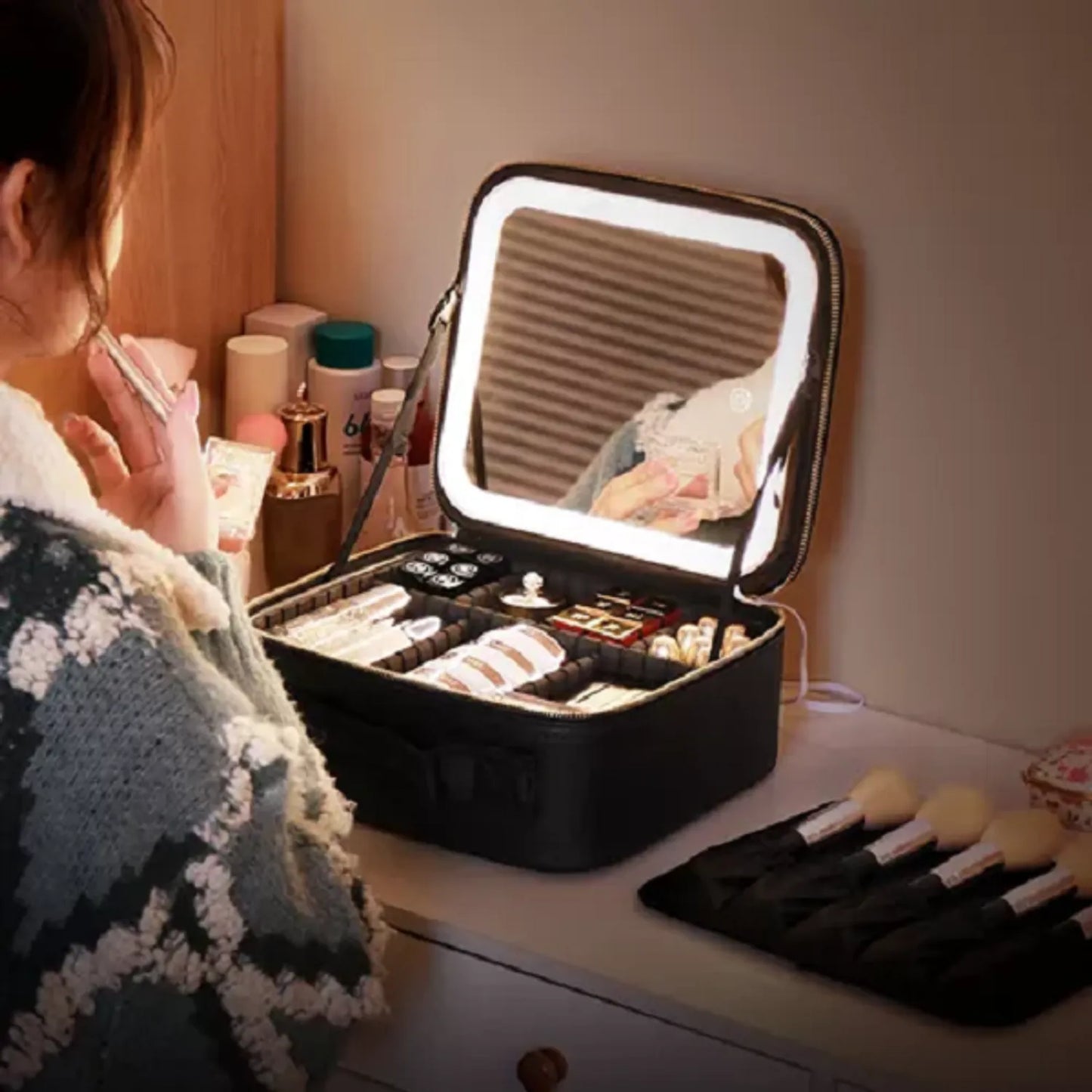 VA Cosmetiquera de maquillaje con espejo